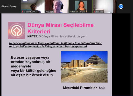 UNESCO İBB Kültür ve Turizm Dünya Mirası Gezginleri Dernek Başkanı Atilla Ege, Öğrencilerimize Çevrim İçi Sunum Yaptı