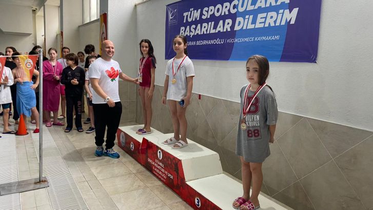 Öğrencilerimiz Küçükçekmece Kupası İlçe Yüzme Yarışlarında Üstün Başarı Gösterdi